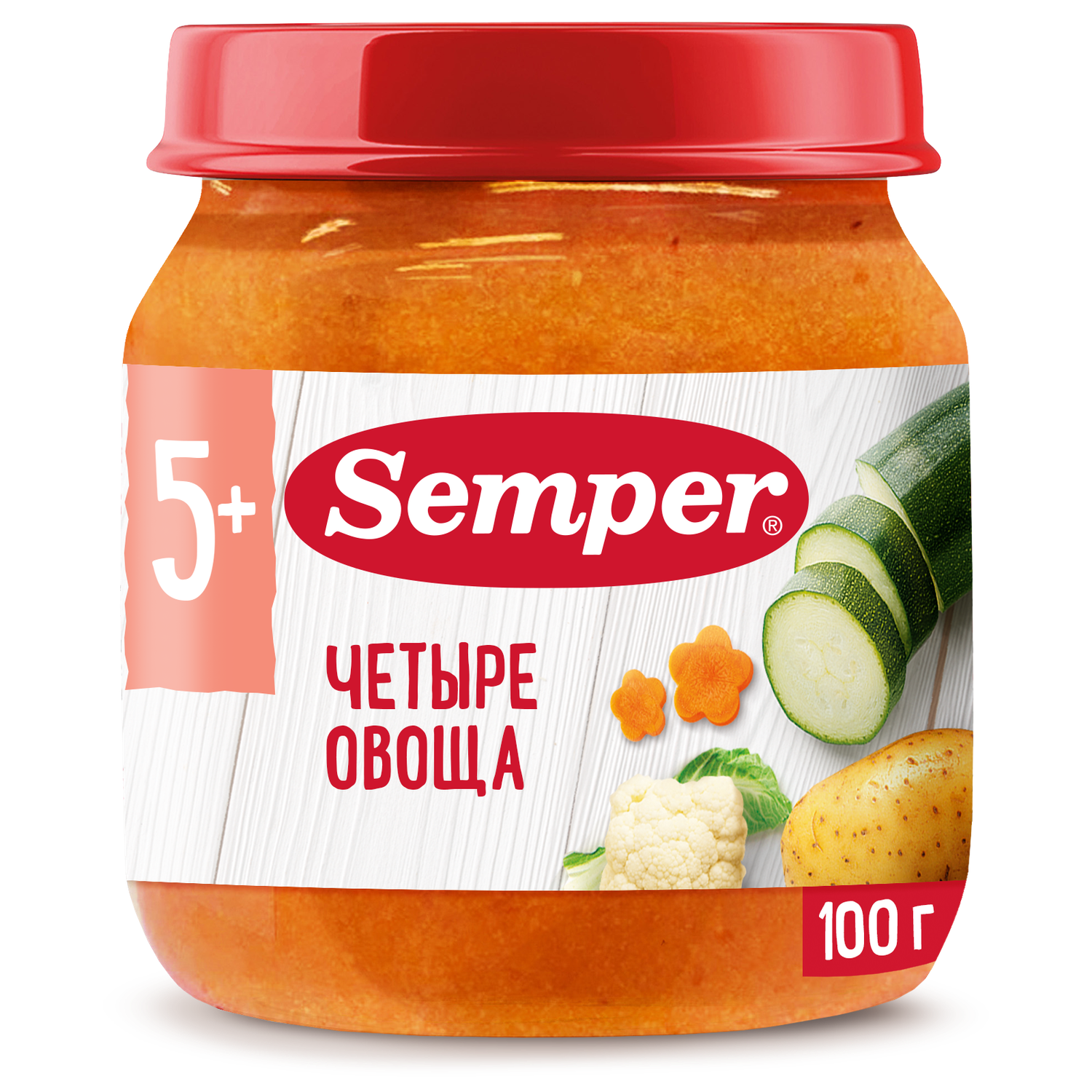 Пюре Semper Четыре овоща с 5 мес 100 г - фото 1