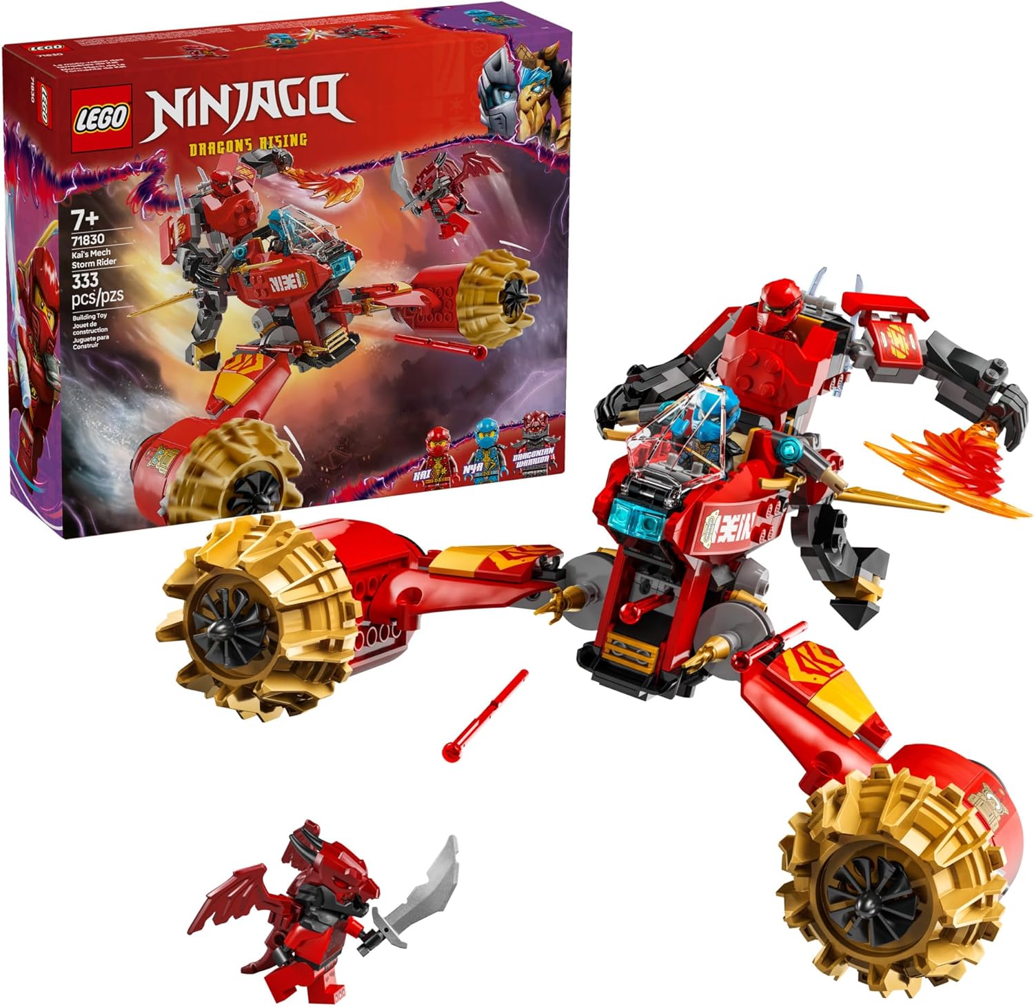 Конструктор LEGO NINJAGO Боевой робот Кая Всадник бури блочный - фото 1