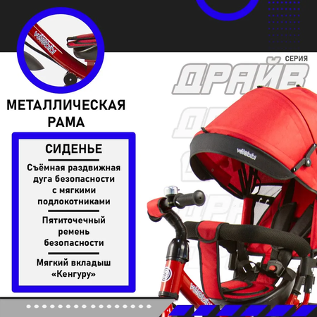 Трехколесный велосипед Velobibi 10 дюймов
