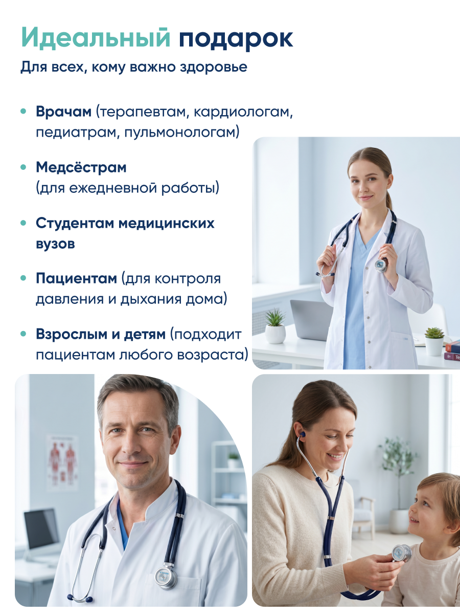 Стетофонендоскоп раппапорт CS MEDICA 421 синий - фото 10