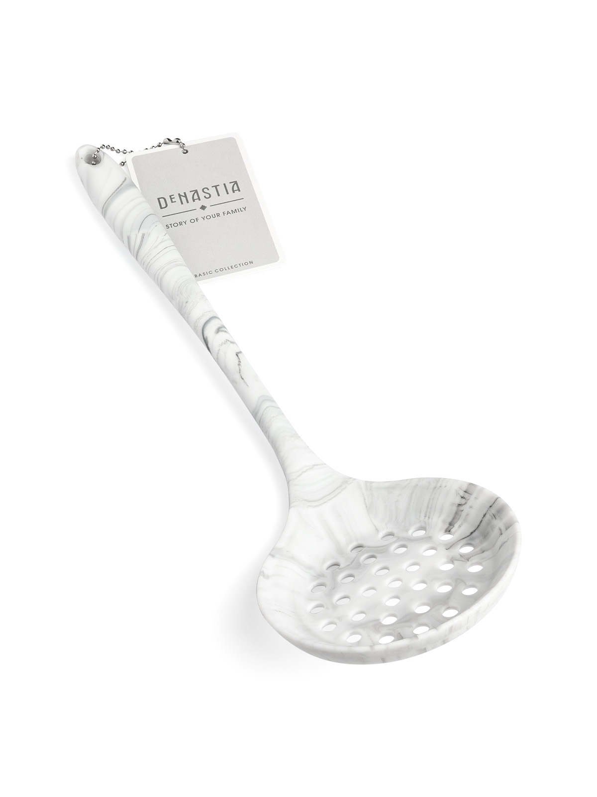 Шумовка DeNASTIA силикон мрамор белый/серый - фото 6