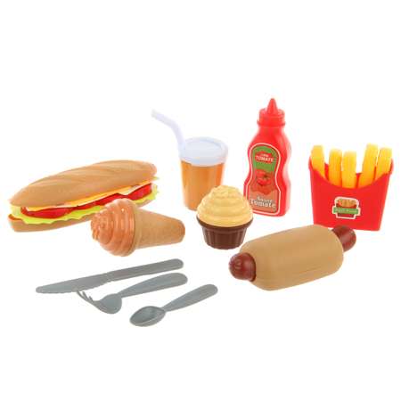 Игровой набор Veld Co тележки и корзинки, прилавок, касса, продукты