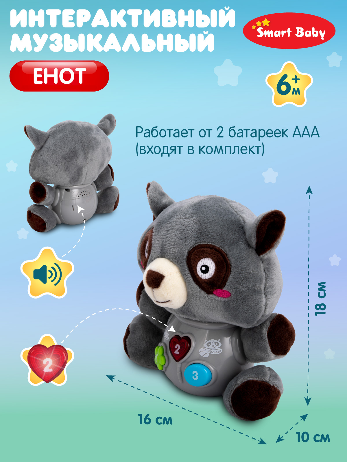 Игрушка Smart Baby Енот - фото 4