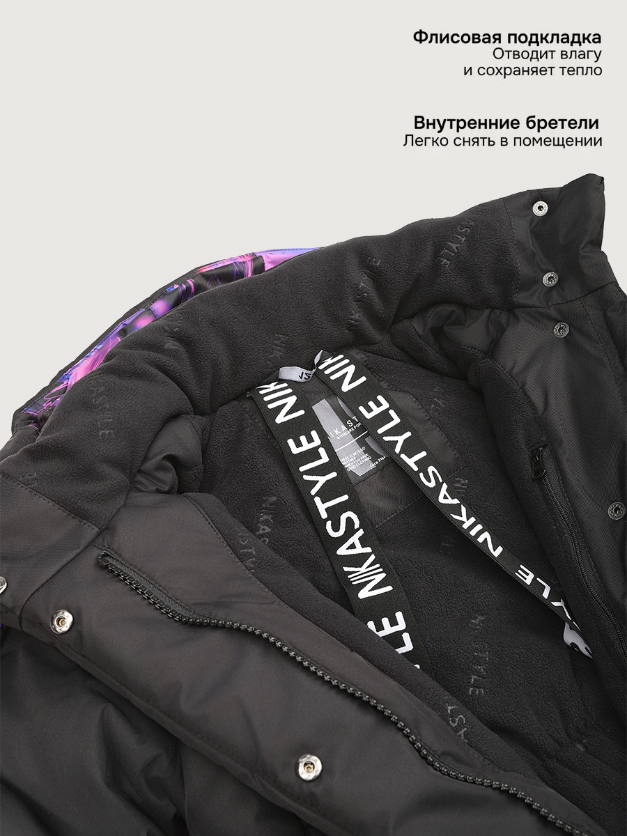 Пальто NIKASTYLE 6з9425 черный/фуксия - фото 13