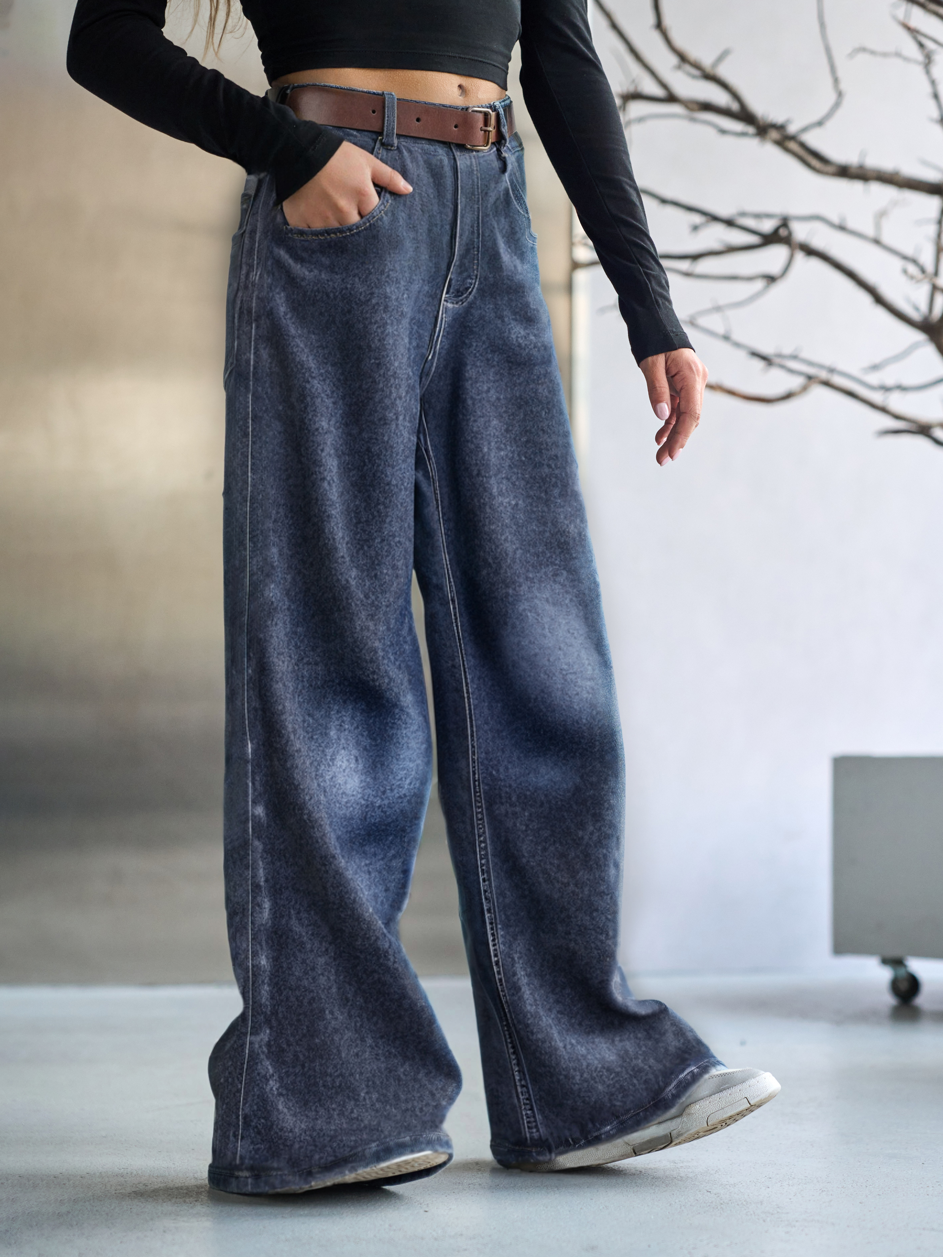 Джинсы-палаццо СИНИЙ МИР WDF92369-H63 - фото 1