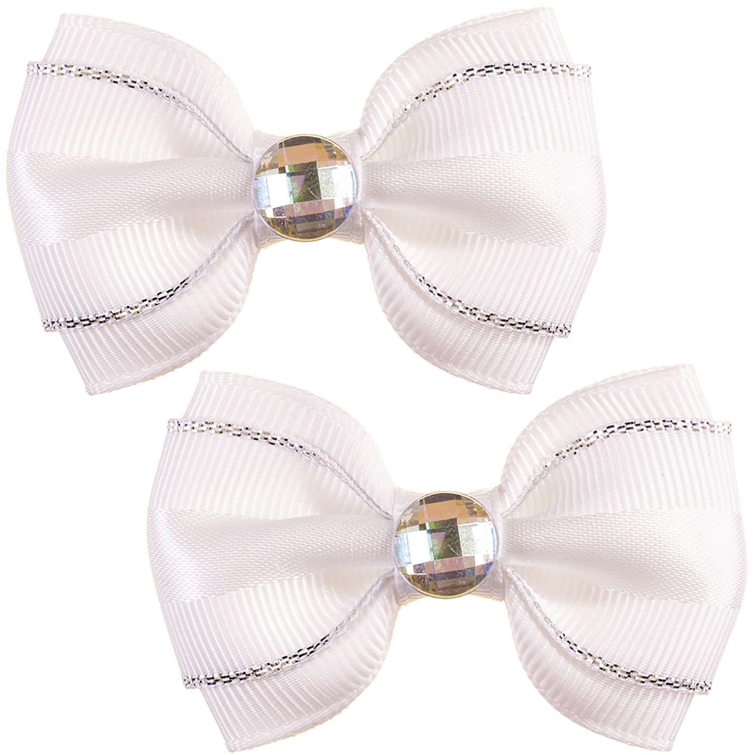 Бант Babys JOY 2шт Белый-Серебрянный NY36-1 NY36-1 - фото 1