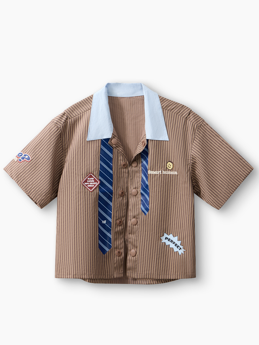 Рубашка Happy Baby 88313-1_chocolate strip - фото 4