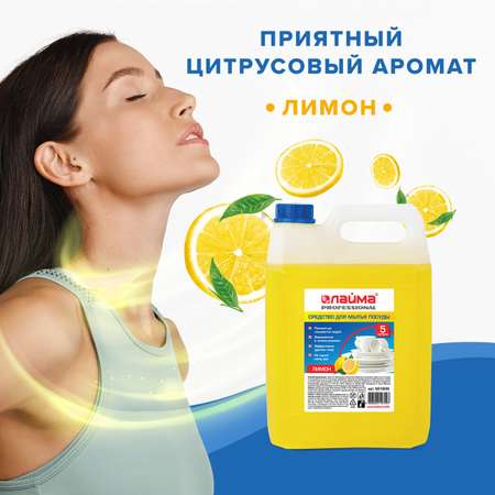 Средство для мытья посуды Лайма 5л концентрат Лимон