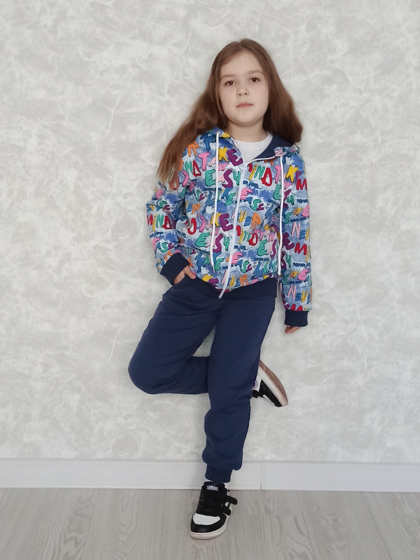 Худи и брюки Агапэ 8013_голубой буквы - фото 2