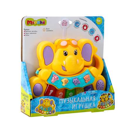 Игрушка музыкальная Mioshi Добрый слоник пианино