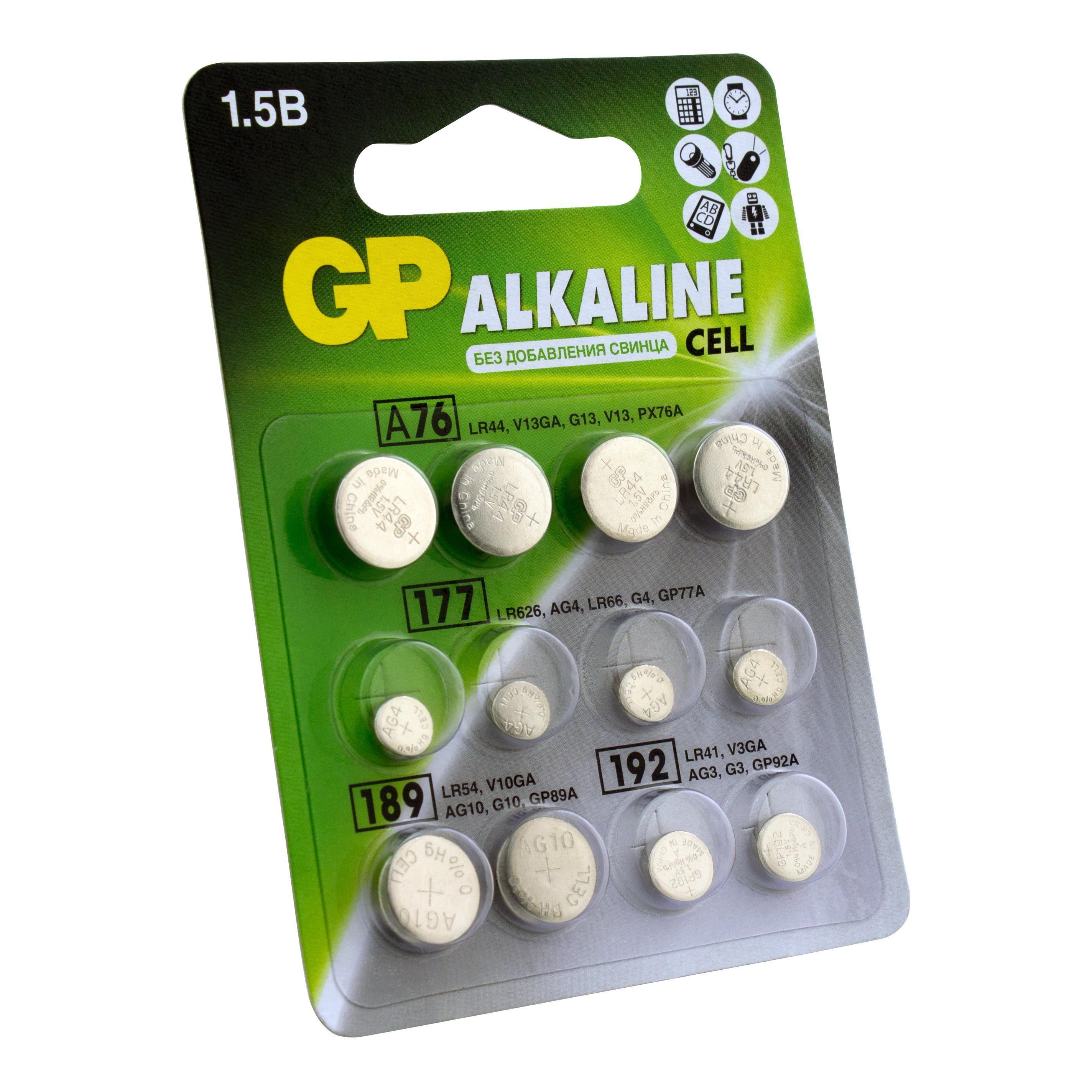 Батарейки GP дисковые V1.5 (А76/177/189/192) 12шт - фото 3