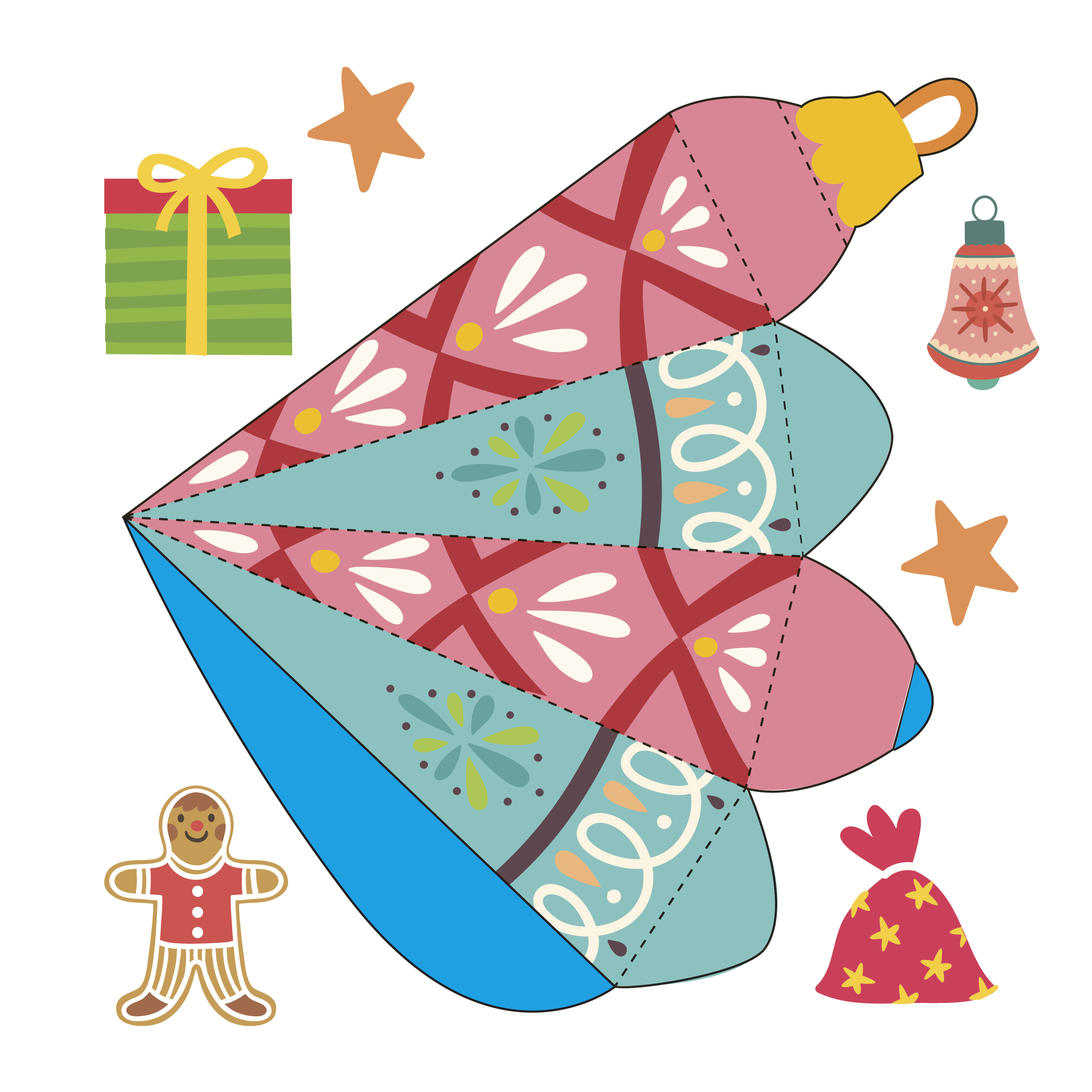 Книга АСТ Новогодние украшения Игрушки и поделки из бумаги 300 заготовок - фото 3