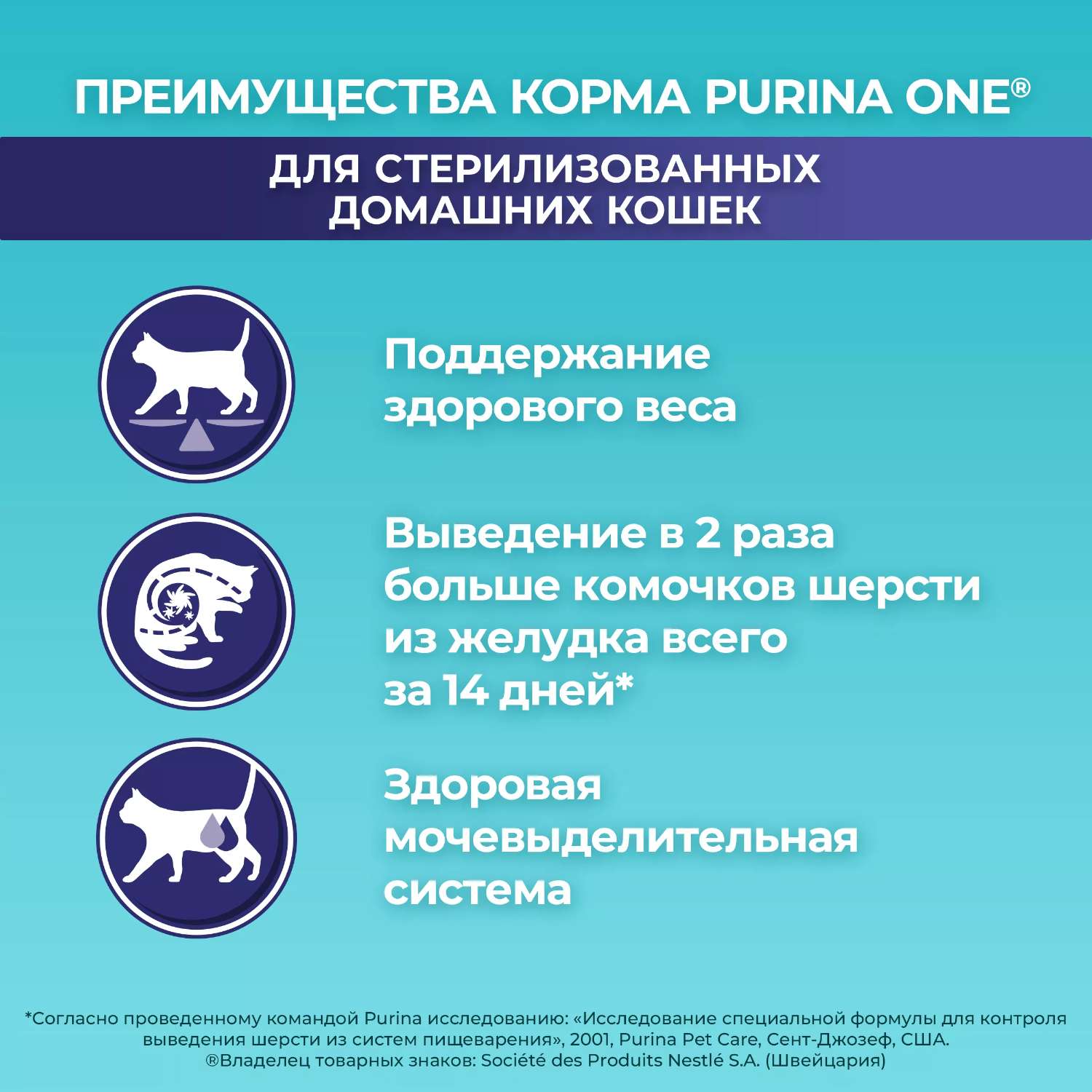 Корм для стерилизованных кошек Purina One Курица 950г - фото 2