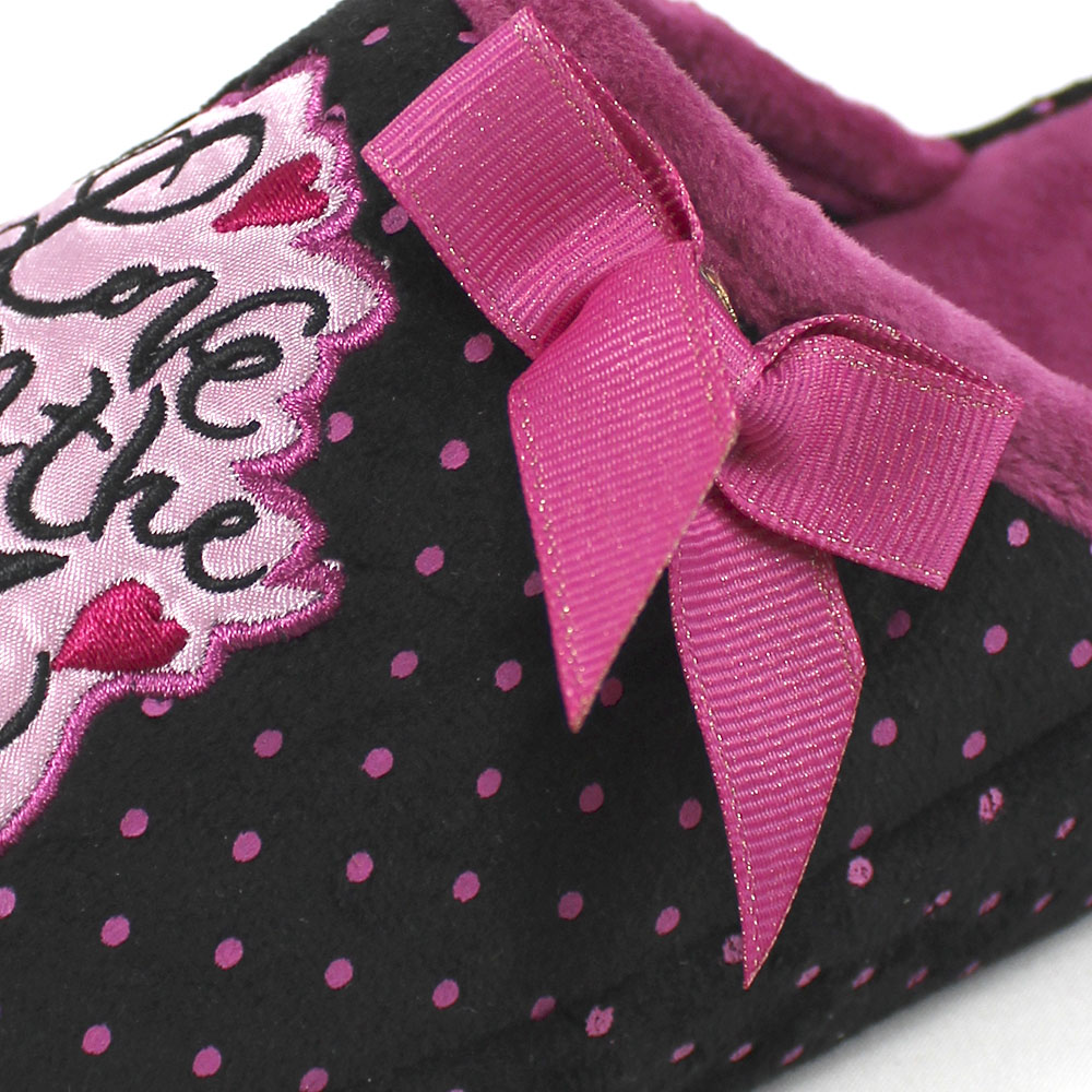 Тапочки Europen DS-31167-СВ EUROPEN Тапочки домашние,черно-розовый - фото 4