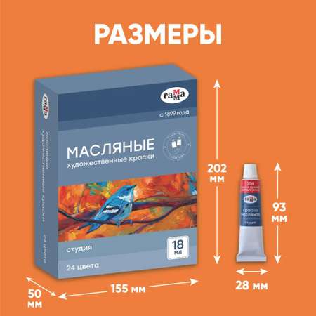 Краски масляные Гаммa 24 цв.