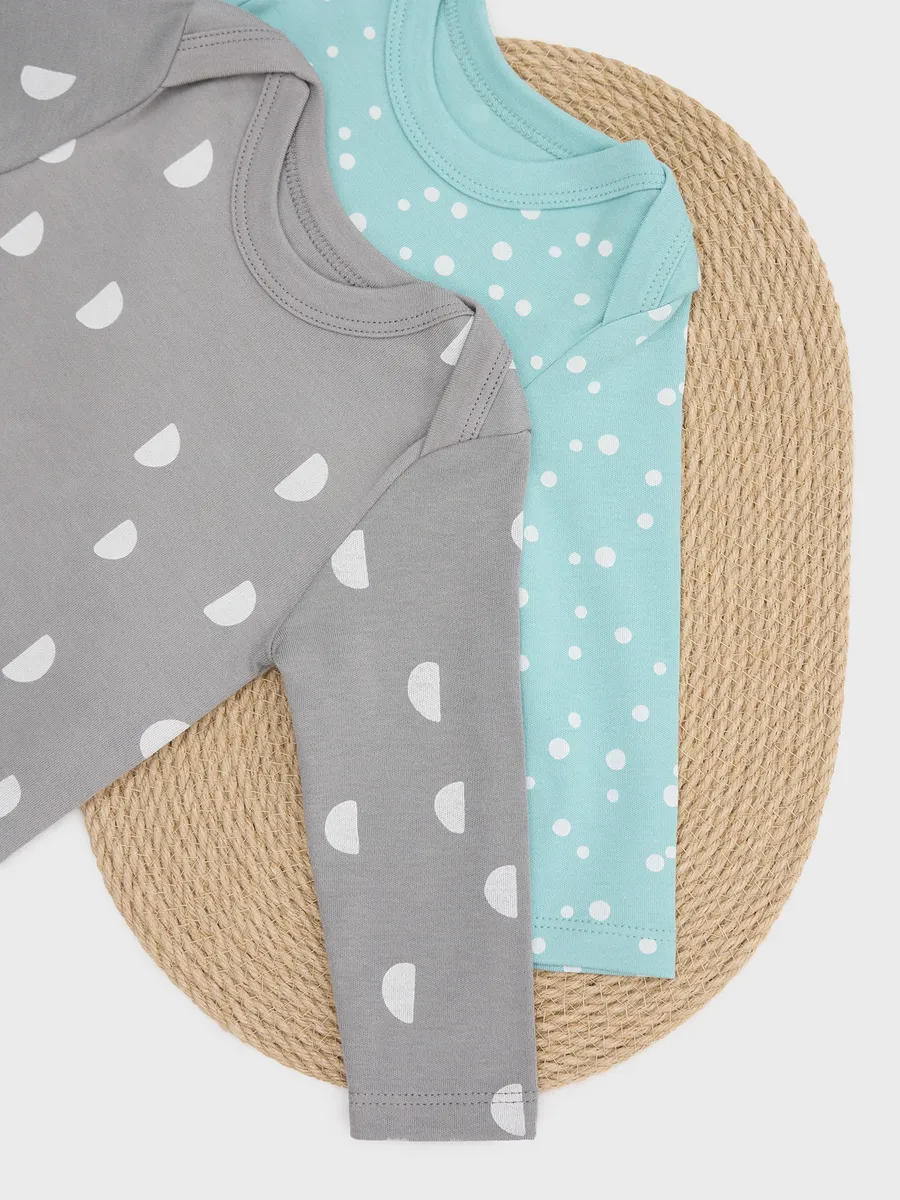 Боди 2 шт Mark Formelle (Марк Формэль) 13016-2/горошки на бирюзе +дольки на сером - фото 17