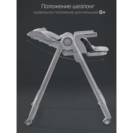 Стульчик для кормления Amarobaby Gourmet серый