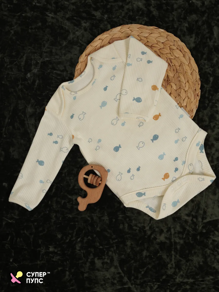 Боди 3 шт Супер Пупс нбр/3пр/бд/sk20/полоска/рыбки - фото 12