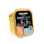 Влажный корм для кошек AlphaPet паштет с лососем