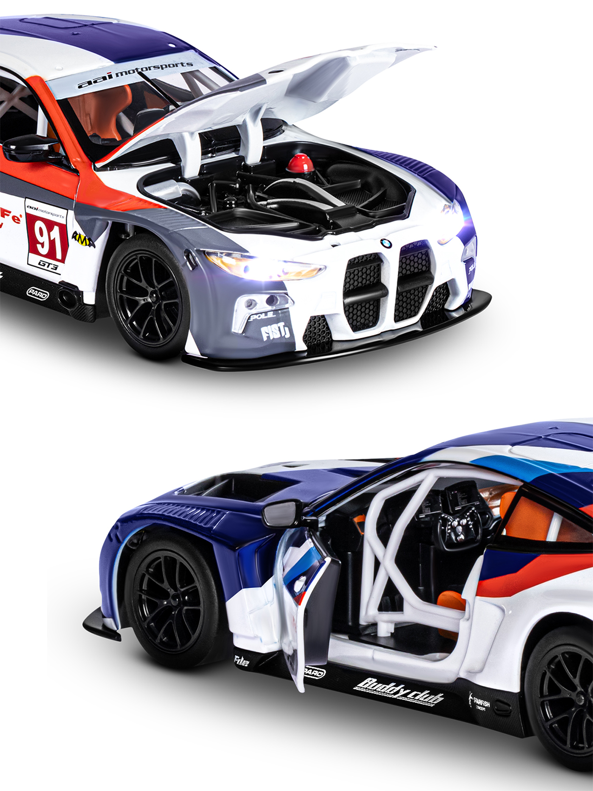 Автомобиль АВТОпанорама BMW M4 GT3 1:24 JB1251651 - фото 10