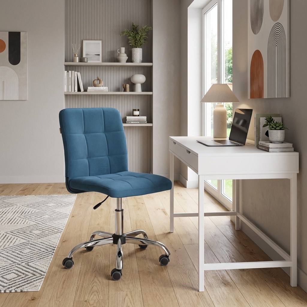 Компьютерное кресло TETCHAIR Фиеста велюр синий - фото 1