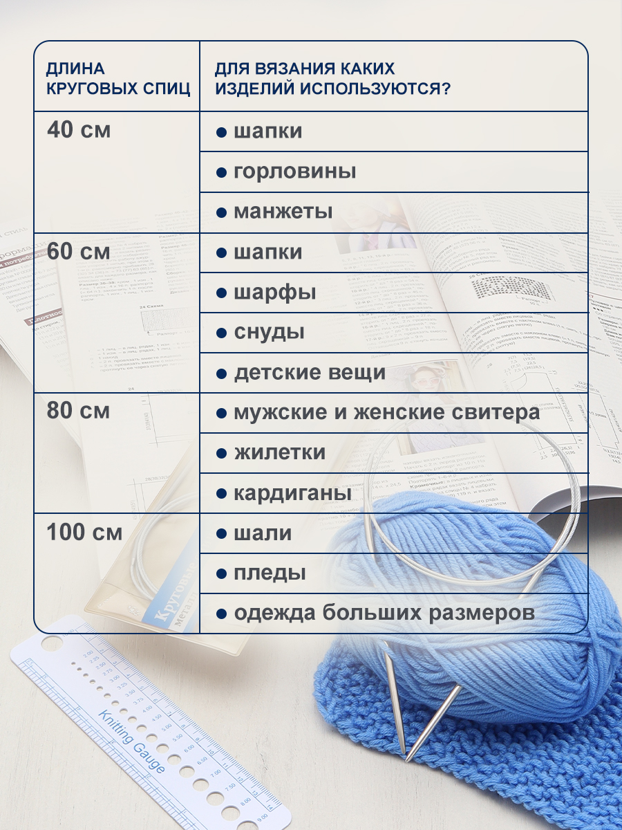 Спицы круговые Hobby Pro металлические с гибким металлическим тросиком для тонкой пряжи 100 см 3.0 мм 941130 - фото 5