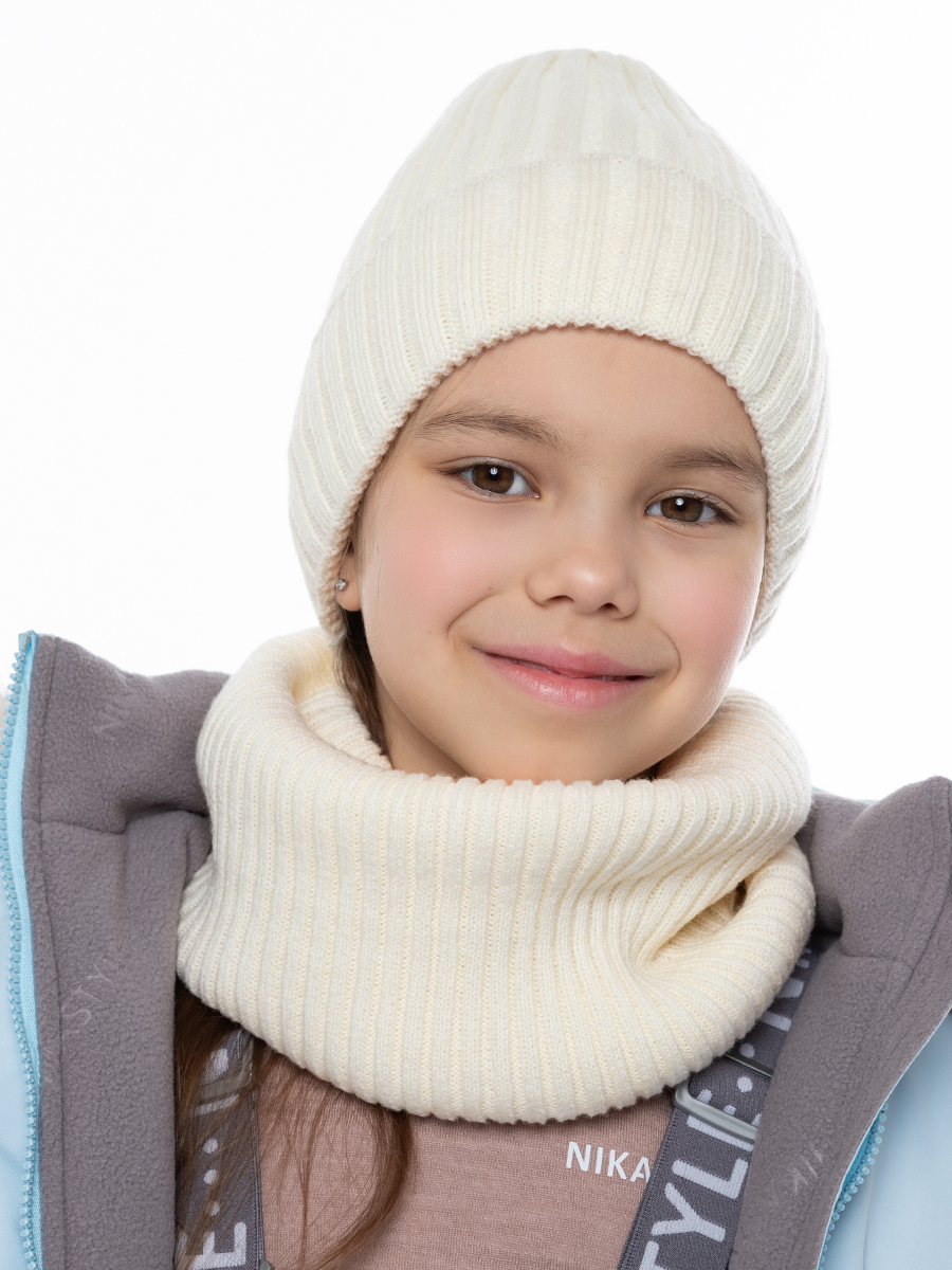 Шапка и снуд NIKASTYLE 12з16424мп молоко - фото 1