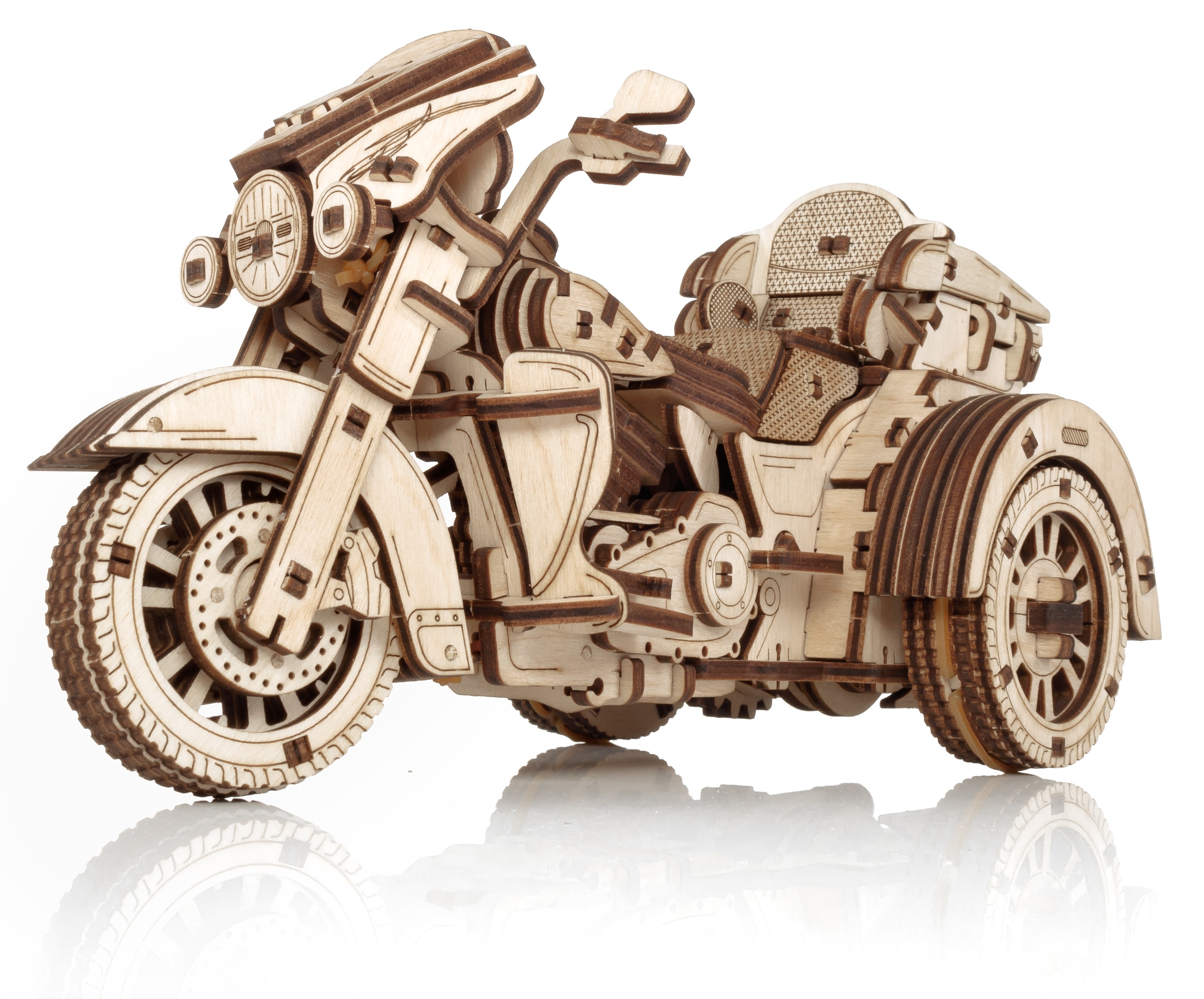 Сборная модель Eco Wood Art (EWA) Мотоцикл Трайк из дерева ETrike - фото 4