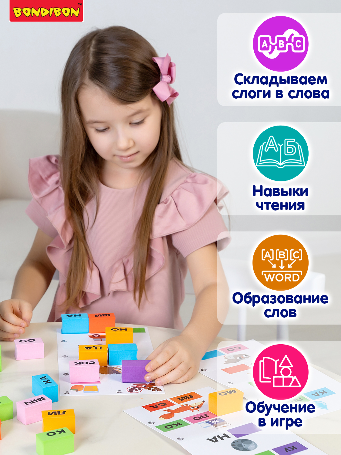 Настольная игра Bondibon Изучаем Слоги и Читаем - фото 2