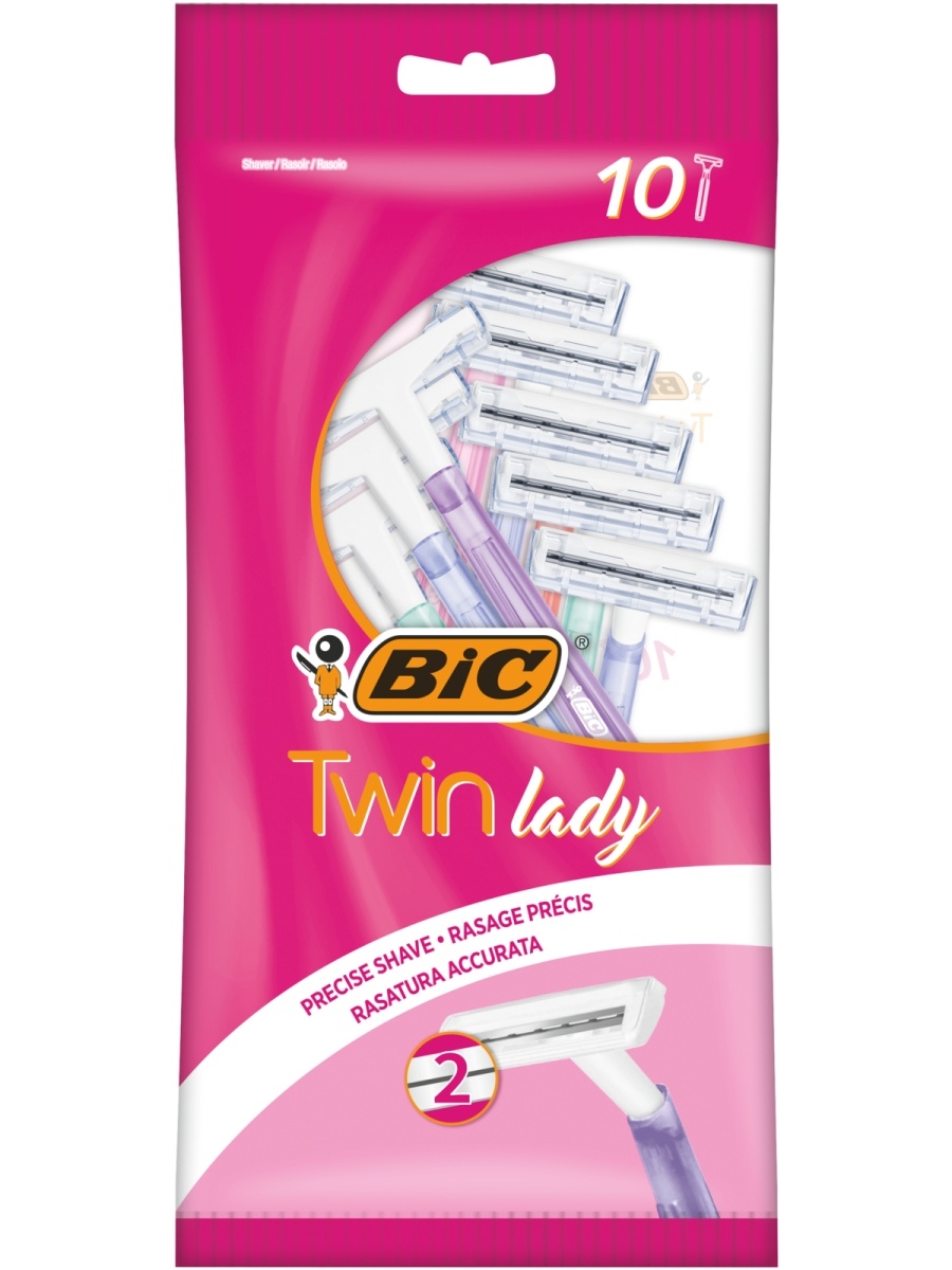Набор бритв BIC одноразовых Twin Lady 10 шт - фото 1
