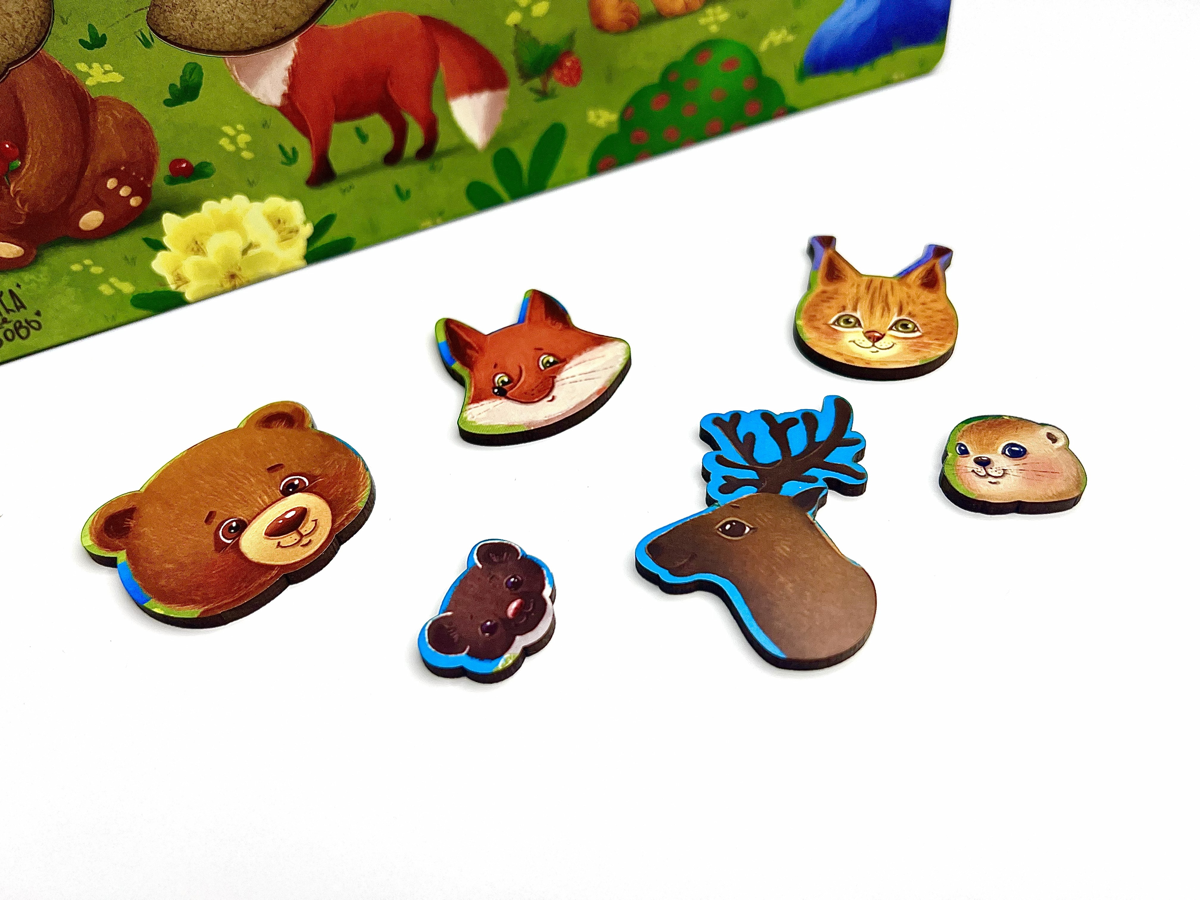 Пазл Создавая себя Зверятки Камчатки деревянный - фото 2