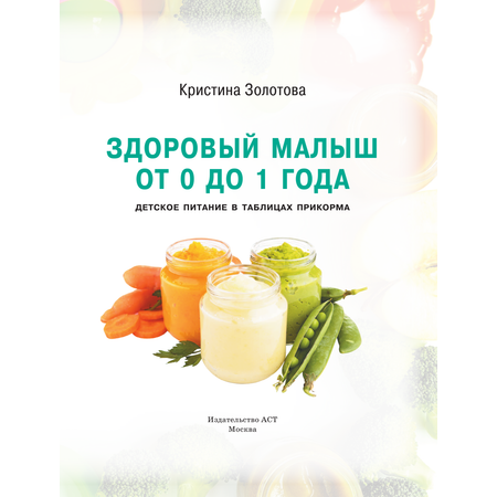 Книга АСТ Здоровый малыш от 0 до 1 года. Детское питание в таблицах прикорма.
