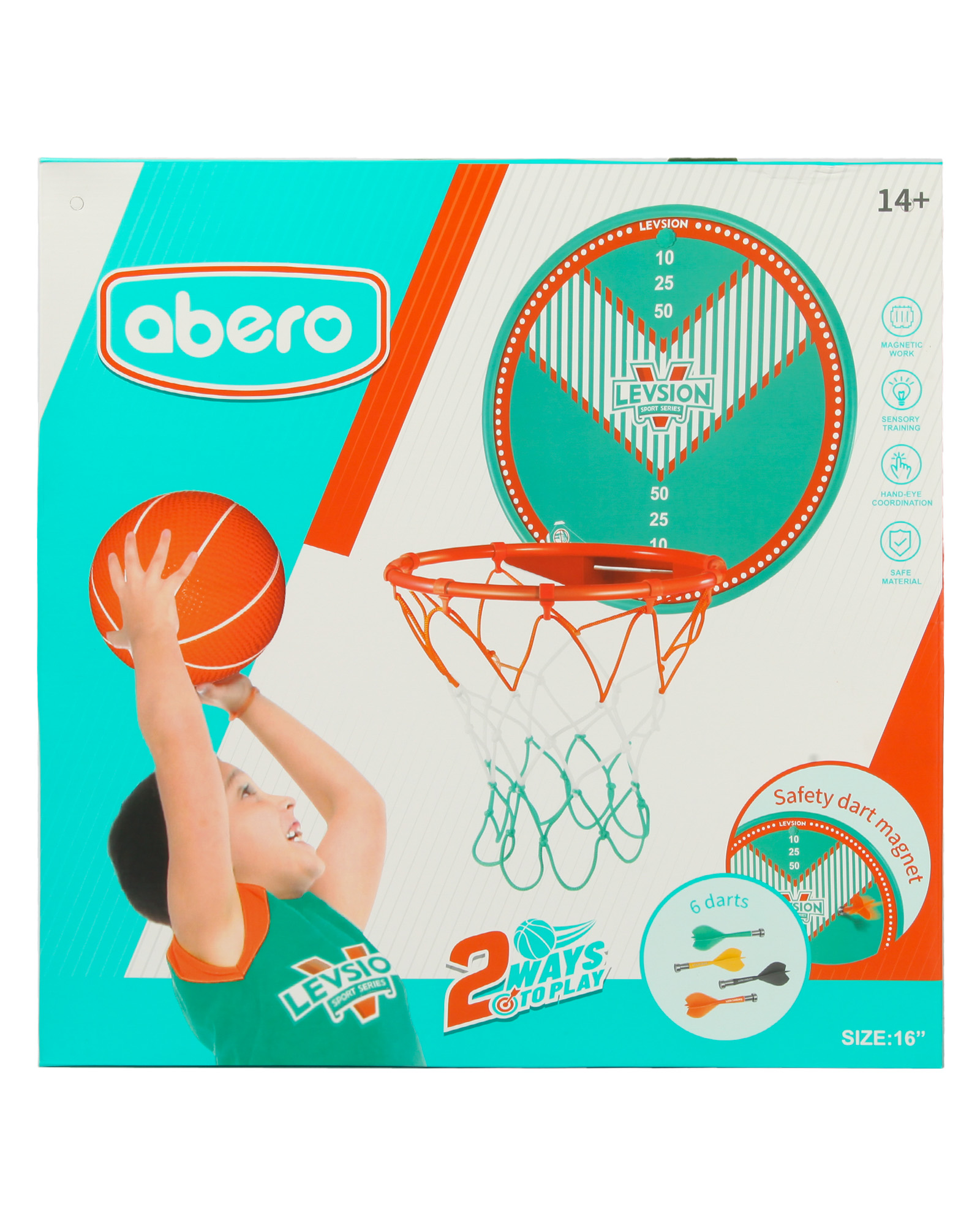 Игра активная Abero 2в1 Магнитный дартс и баскетбольное кольцо FCJ1262087 - фото 10