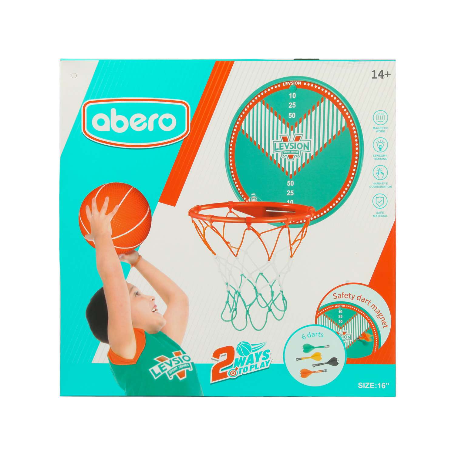 Игра активная Abero 2в1 Магнитный дартс и баскетбольное кольцо FCJ1262087 - фото 10