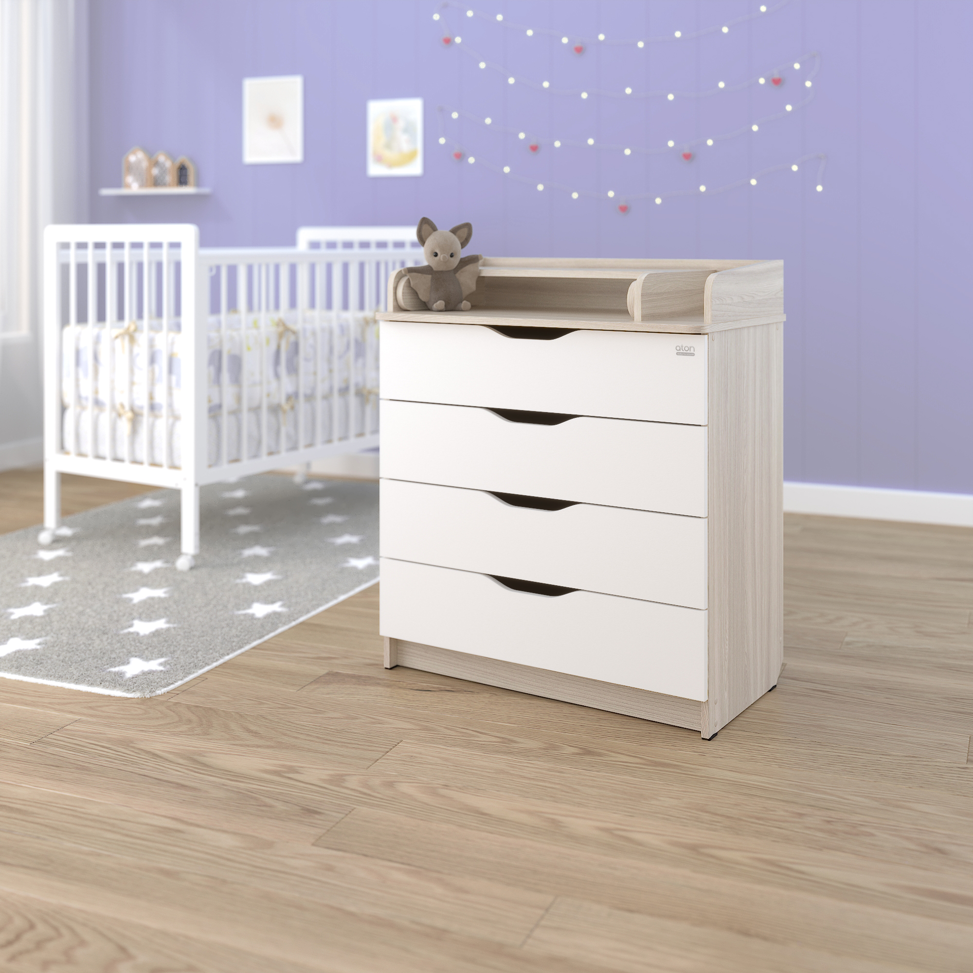 Комод пеленальный aton baby furniture Loft (шимо светлый, белый) - фото 5