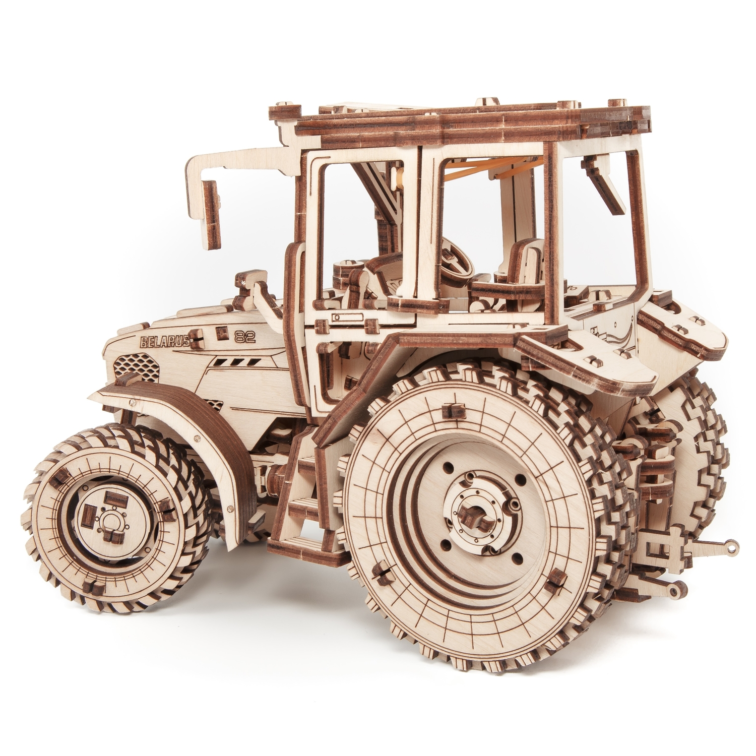 Сборная модель Eco Wood Art Трактор Беларус 82 механический из дерева ETBLR - фото 3