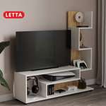 Стеллаж тумба под тв LETTA Zett Орех Лион Белое тиснение 1100*1112*280