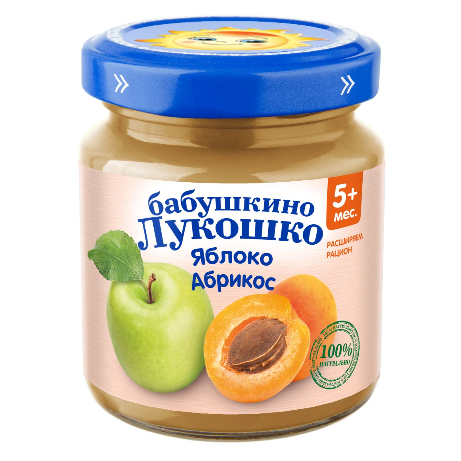 Пюре Бабушкино лукошко Яблоко-абрикос с 5 мес 100 г - фото 1