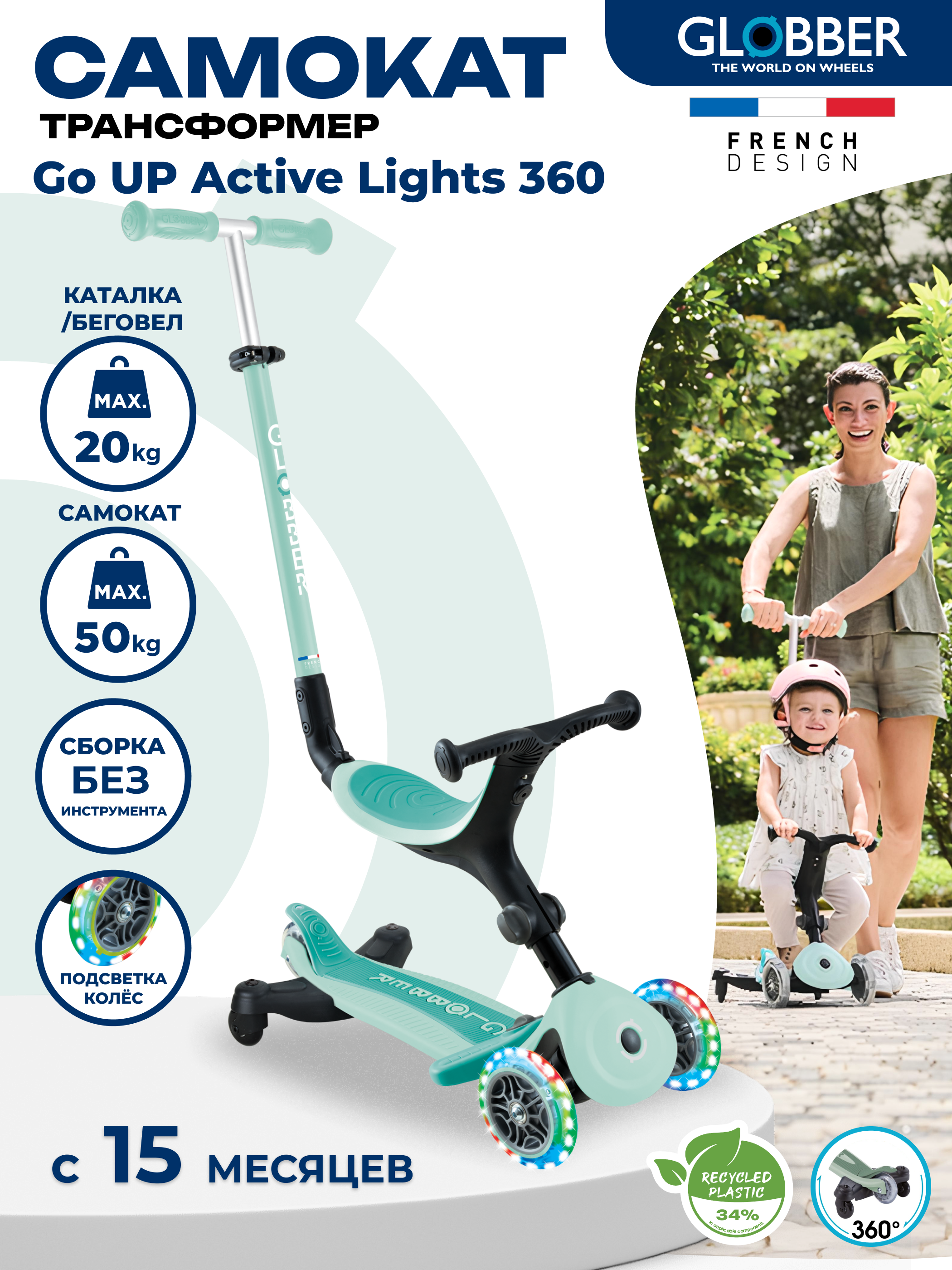 Самокат Globber трехколесный - фото 1