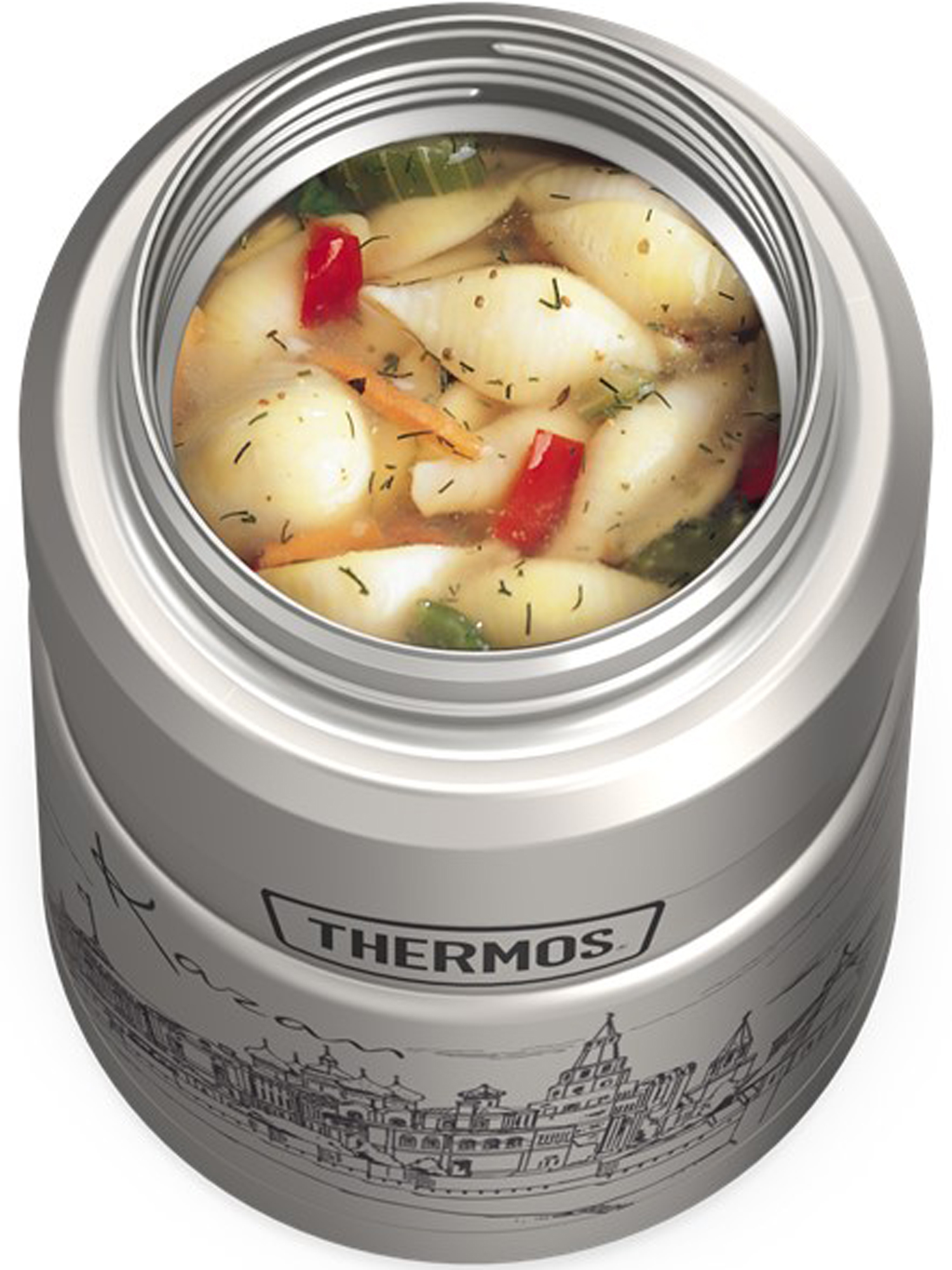 Термос для еды супа 710 мл с ложкой THERMOS ГОРОДА РОССИИ Казань – нержавеющая сталь герметичный тепло/холод 14/24 часа - фото 10