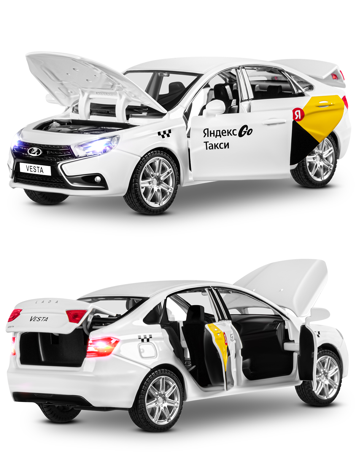 Автомобиль Яндекс GO LADA Vesta Такси озвучено Алисой 1:24 JB1251344/Яндекс GO - фото 29