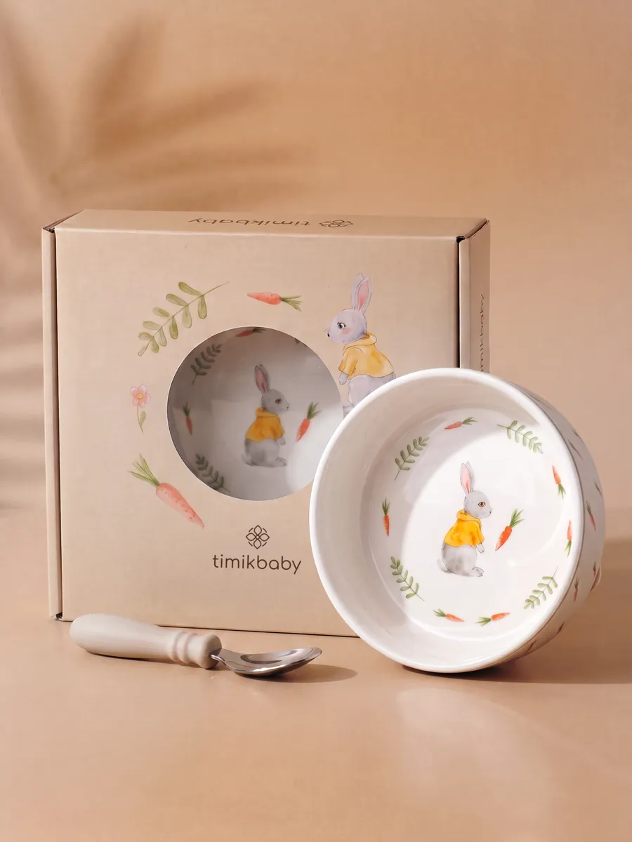 Набор посуды Timikbaby ложечка и тарелка 2 предм. - фото 1