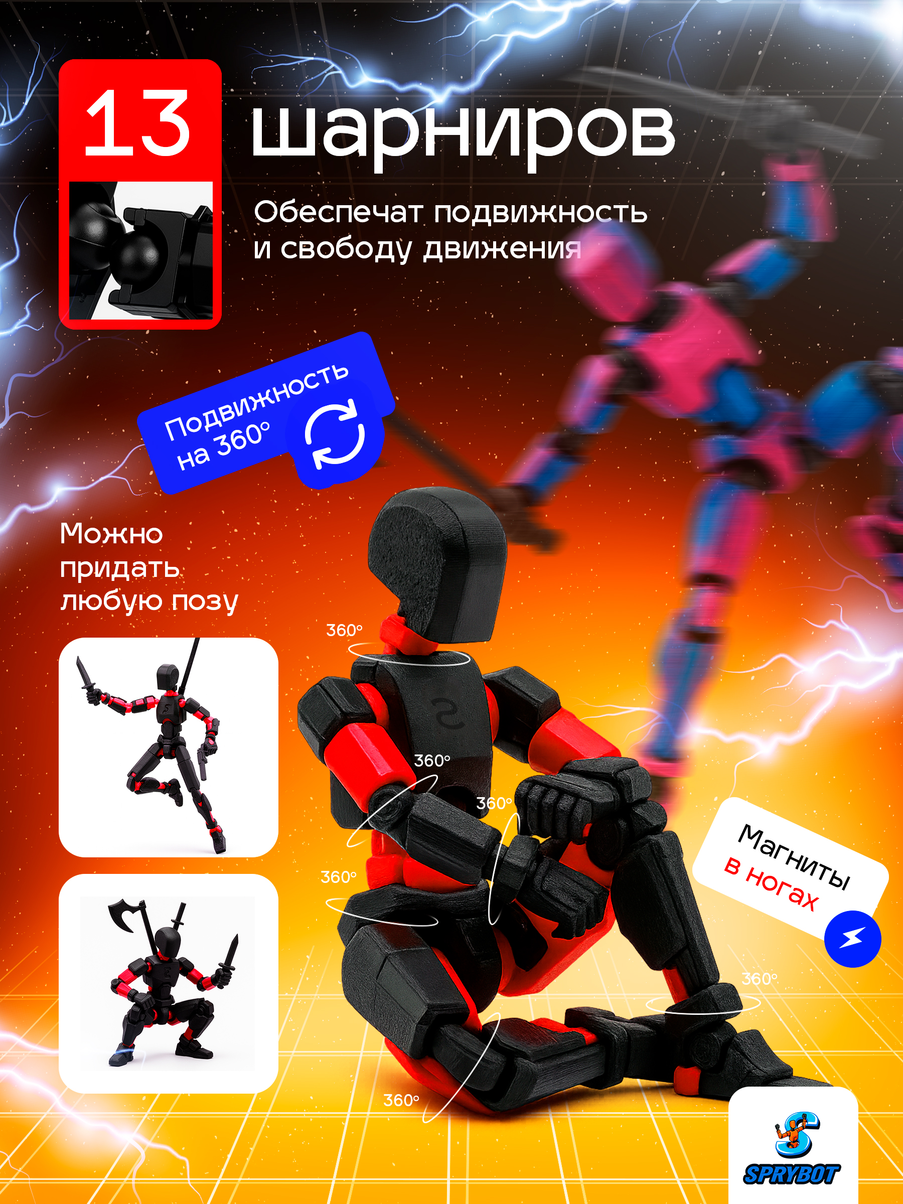 Фигурка TrendToys шарнирный на магнитах 2 шт - фото 2