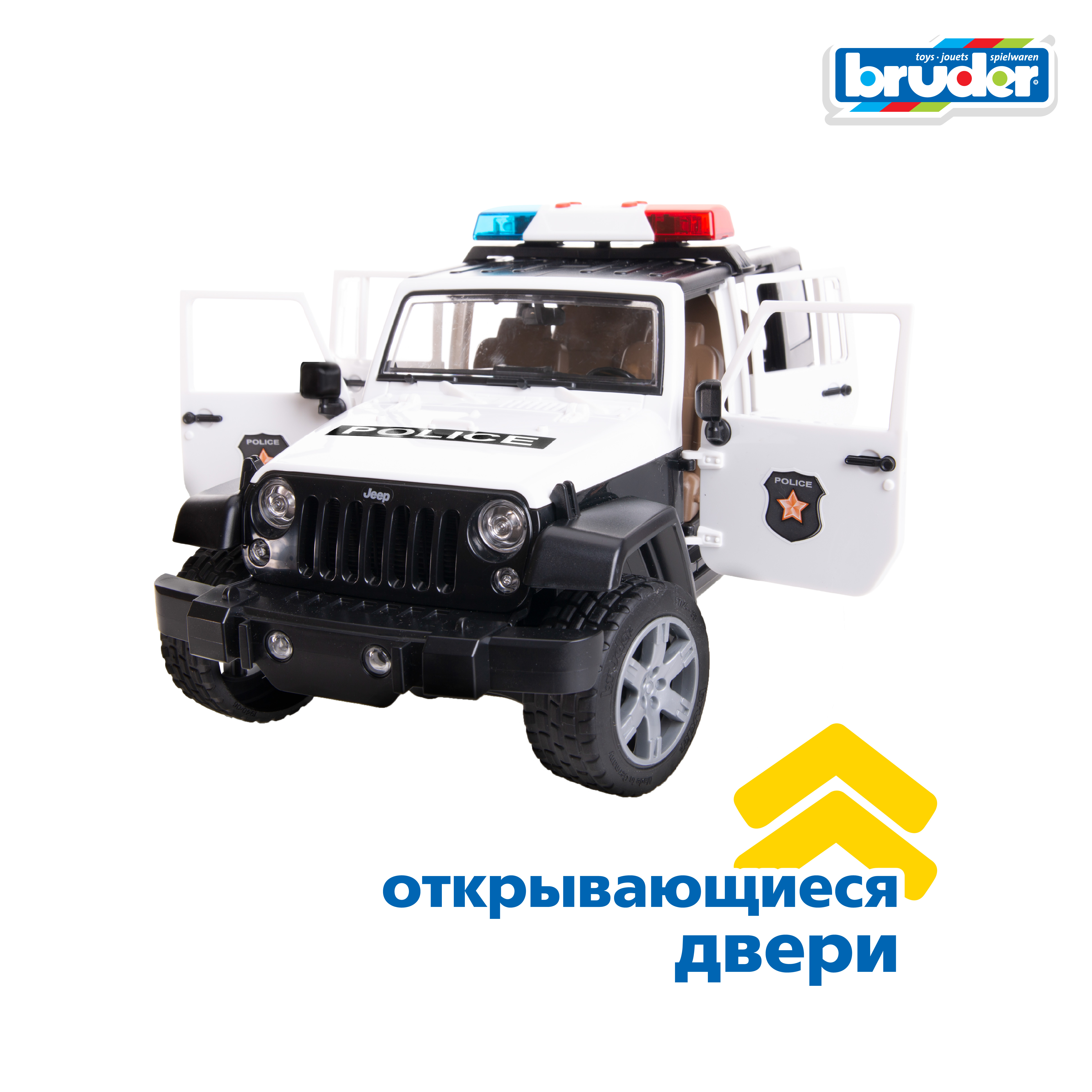 Полицейская машина Bruder Jeep с фигуркой 1:16 02-526 - фото 4