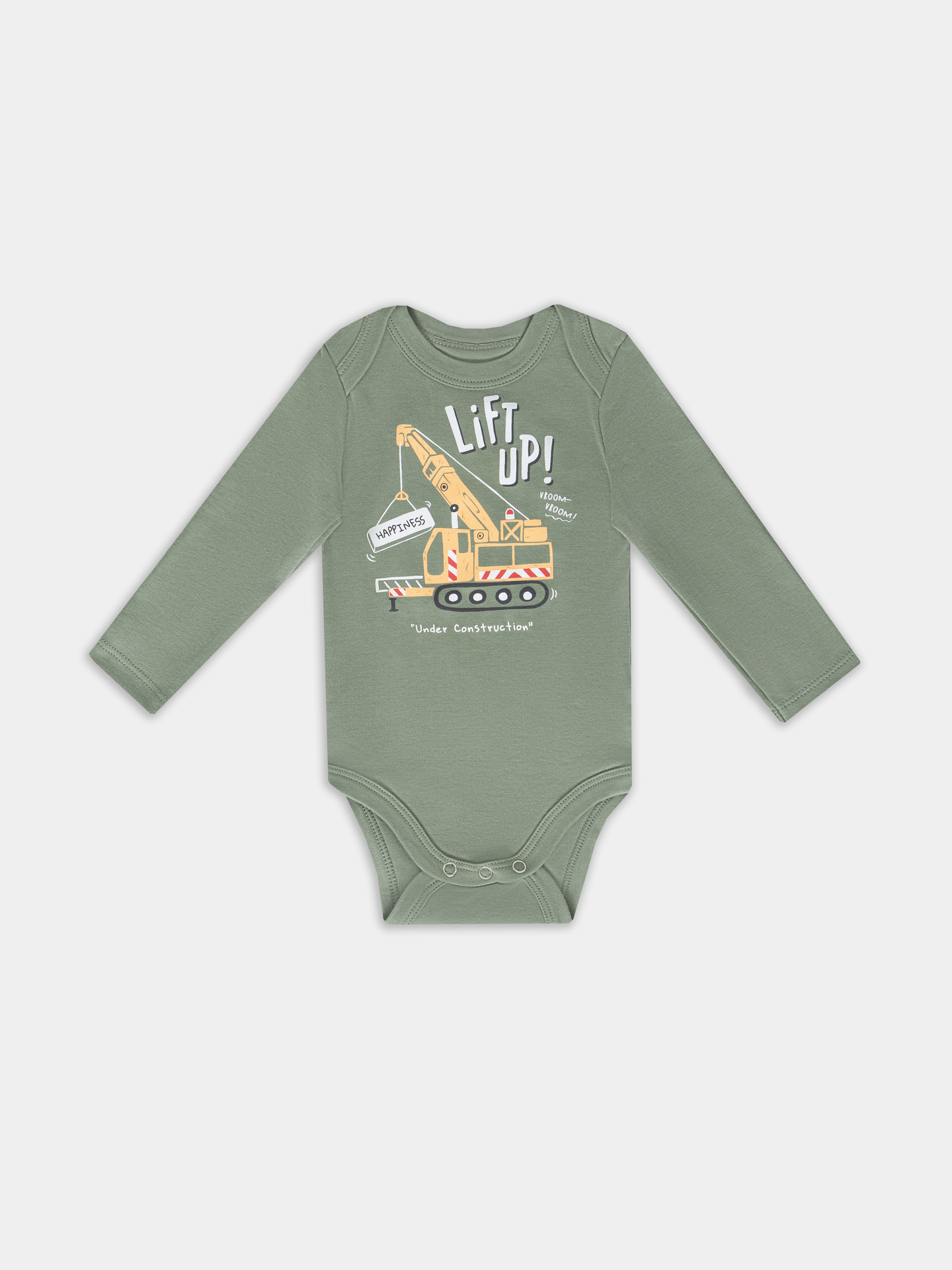 Боди 3 шт Mark Formelle (Марк Формэль) 13016-3/морской +серо-голубой +тракторы на белом песке - фото 5