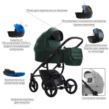 Коляска 2в1 Bebetto Luca зеленый