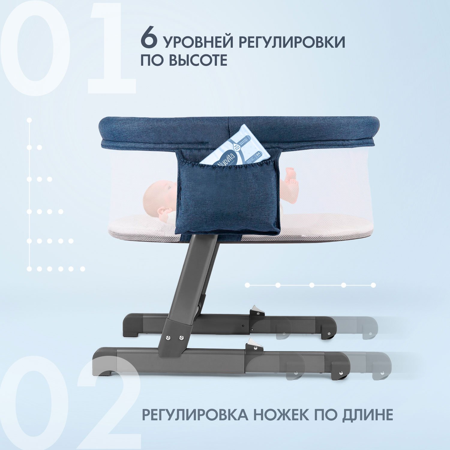 Колыбель Nuovita синий - фото 2