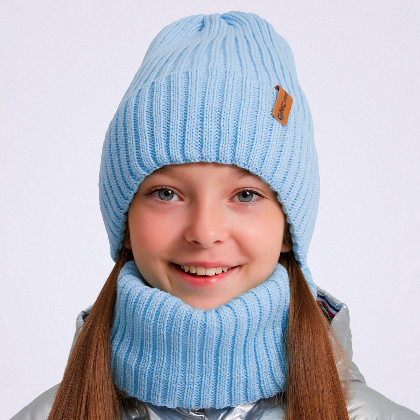 Шапка и снуд KUBRIO KU-H-104-GplainW-blue - фото 5