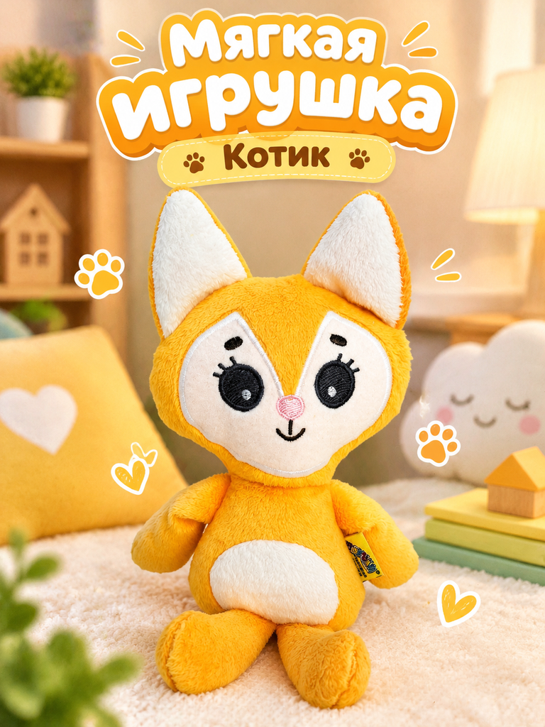 Мягкая игрушка Штучки к которым тянутся ручки кот - фото 1