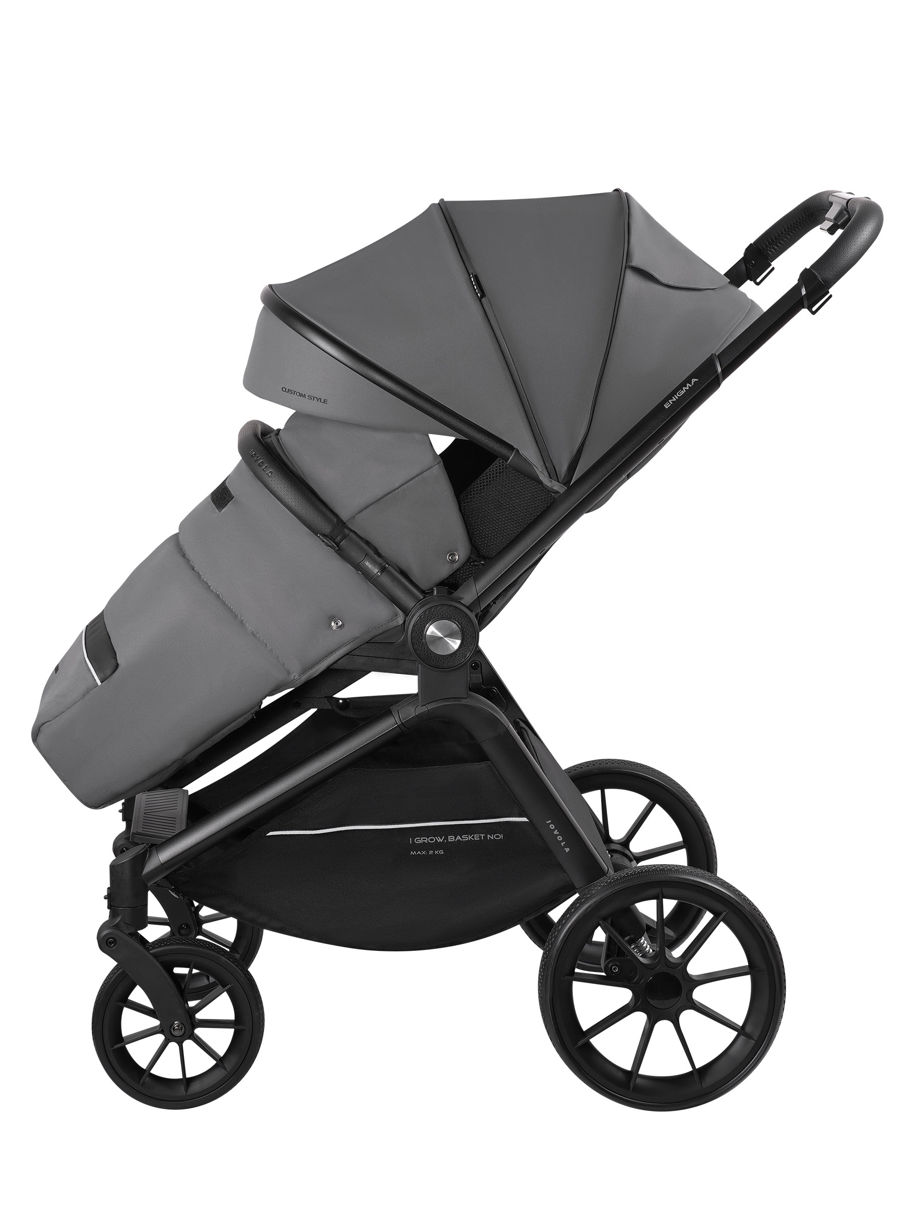 Коляска прогулочная JOVOLA Enigma всесезонная серый - фото 14